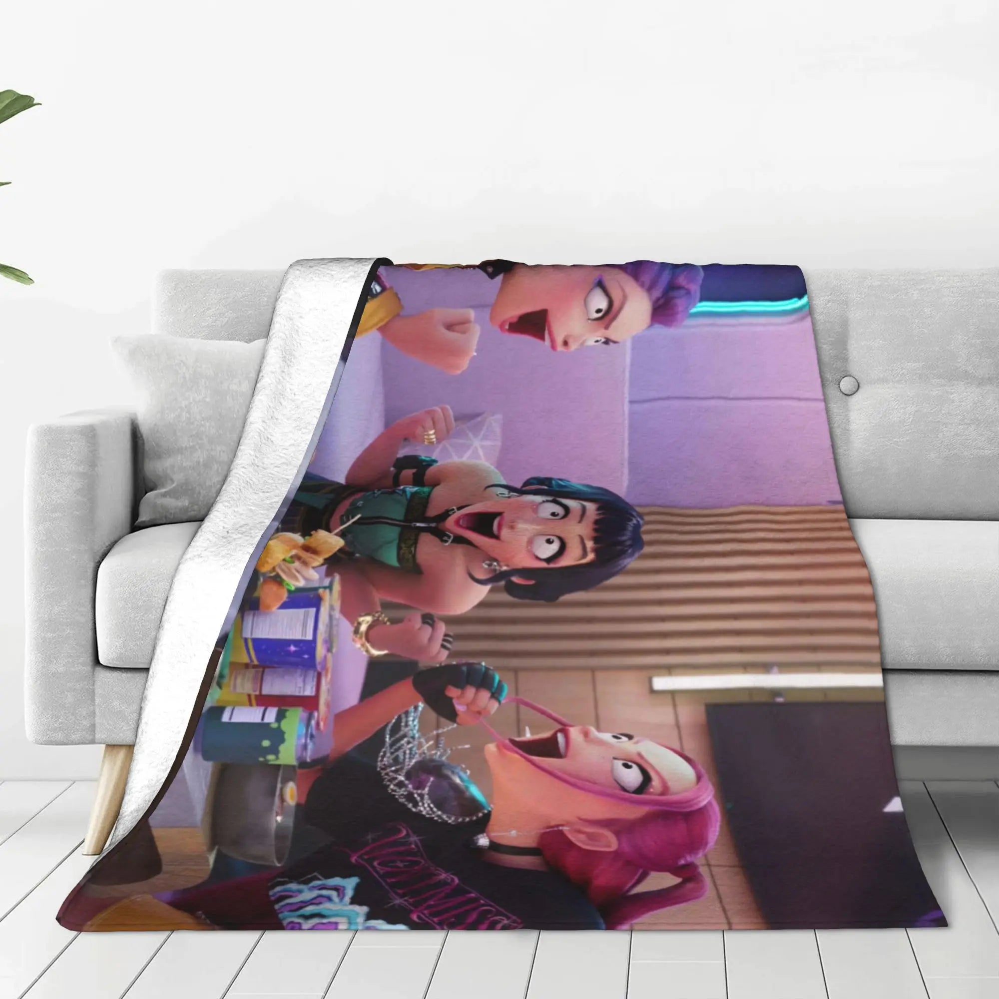 kpop Demon Hunters Huntrix & Saja Boys Blanket  Super Warm Comfortable Plush Throw Blanket Child Home Decor Flannel  Bed Cover