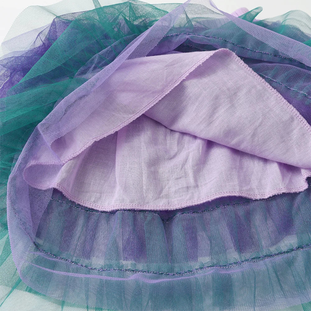 VIKITA Kids Mesh Tulle Layered Cake Tutu Skirt with Bow Knot Girls Mermaid Party Performance Casual Princess Mini Skirts 3-12Y