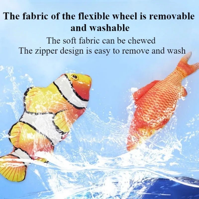 Electric Stuffed Fish Toys Funny Simulation Fish Can Bite & Move Baby Coax To Sleep Cat Pet Toy USB Rechargeable Toy for Infants