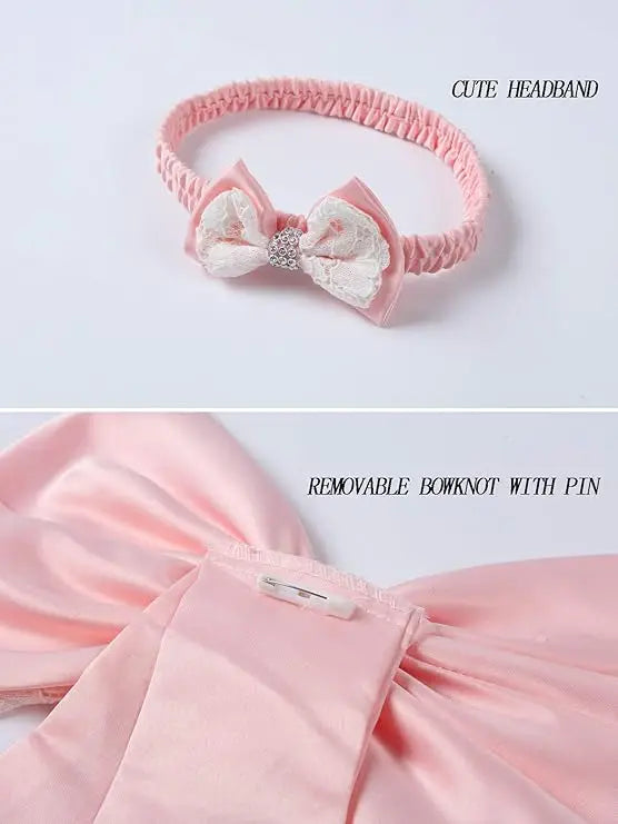 New Year Dress For Girls White Bridesmaid Dresses For Wedding Prom Gown Big Bow Girls Elegant Dresses Red Puffy Christmas Dress