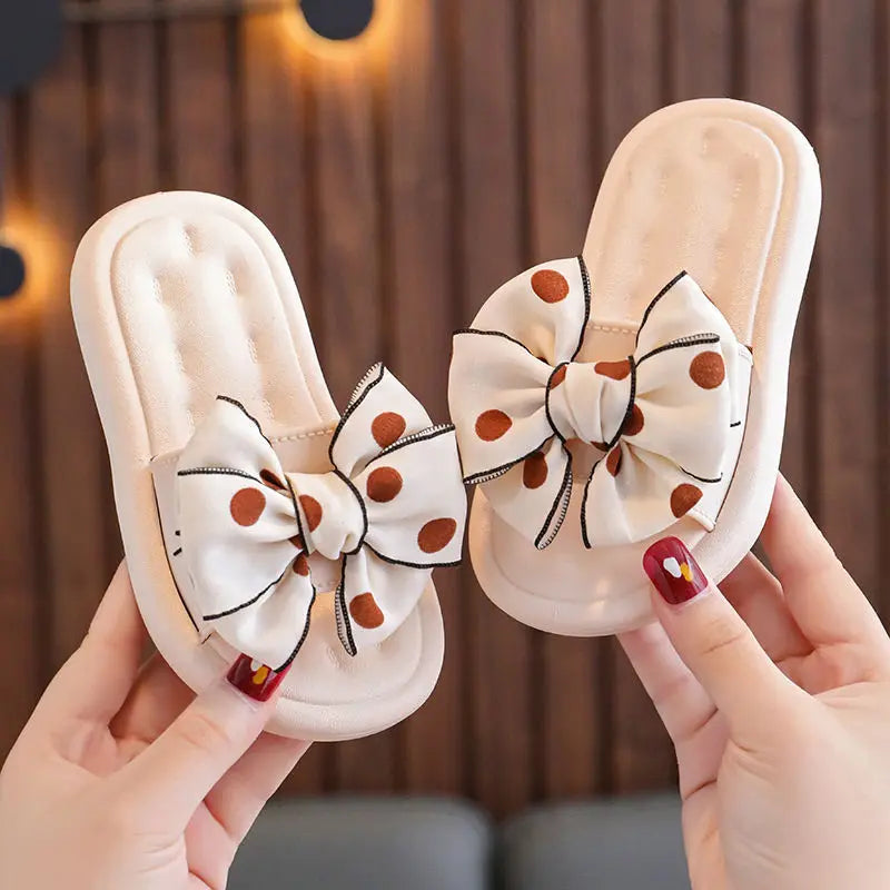 Summer Children's Slippers Girls Princess Non-slip Soft Sole Slippers Toddler Girl Shoes Bow Tie Slippers Flip Flops Outdoor