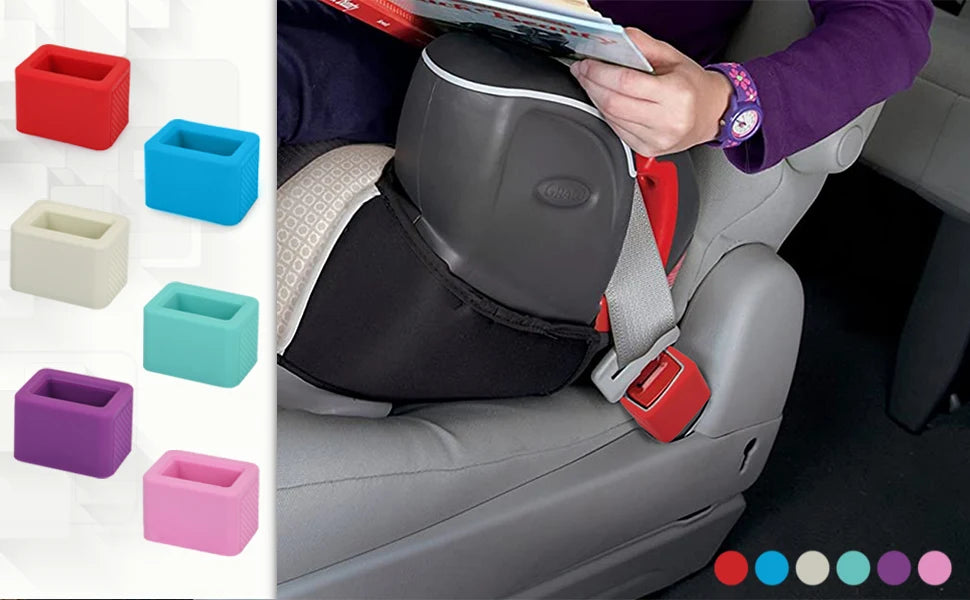 Buckle Up Car Seat Belt Guard Pink Seat Belt Holder Durable Silicone Material Car Accessories Suitable for Kids Toddler Boy Girl