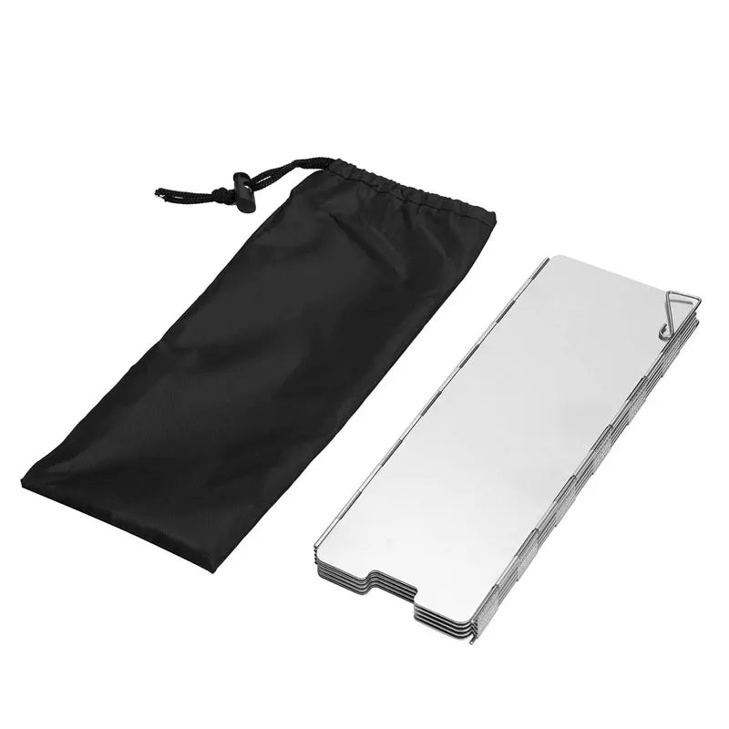 Foldable 10 Plates Stove Wind Shield,Camping Aluminum Stove Windshield with Drawstring Bag,for Camping,Butane Stoves(10 Plates)