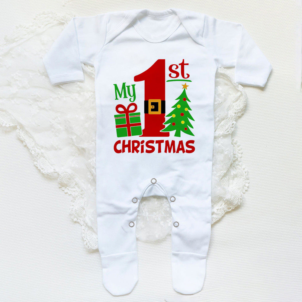 First Christmas Babygrow Sleepsuit Xmas Infant Sleepsuit Boys Girls Cute Clothes Toddler Christmas Gift Baby Xmas Party Outfits