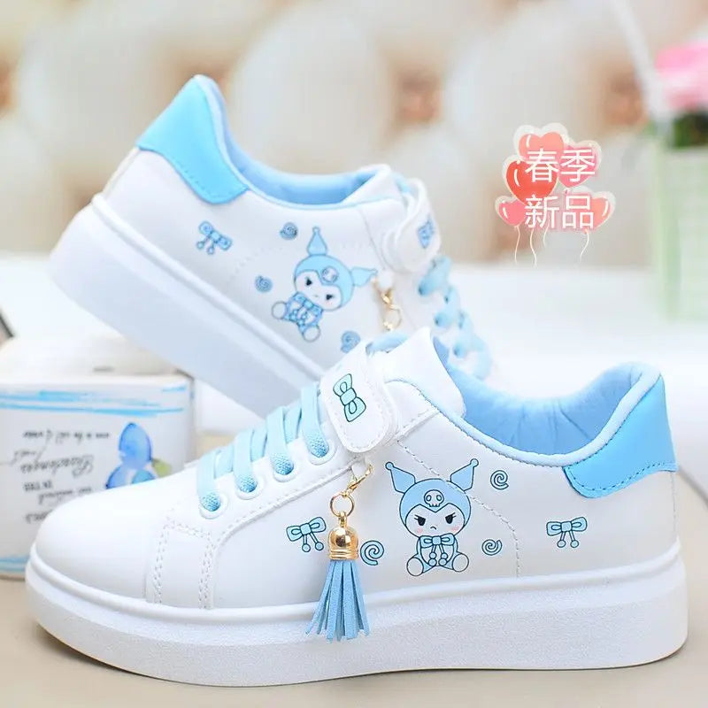 Sanrio hello kitty  spring autumn non-slip net shoes girl casual shoes cartoon board shoes kuromi sports shoes cute Sneakers