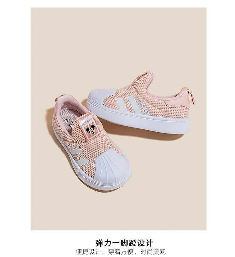 Disney Casual Shoes For Baby Boy Girl Brand Children Sneaker Mickey Mouse Kids Sports Black Shoes Toddler Walking Shoes Size 32