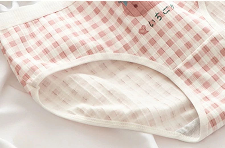 5PCS Kids Cotton Breathable Panties Girl Cartoon Antibacterial Briefs 3+y Young Children Underwears Baby Thin Soft Cute Knickers