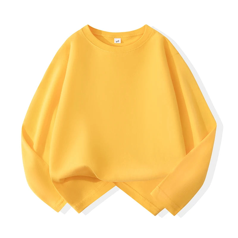 New children's long-sleeved T-shirt for boys, suitable for spring and autumn. Pure cotton upper garment for medium and large chi