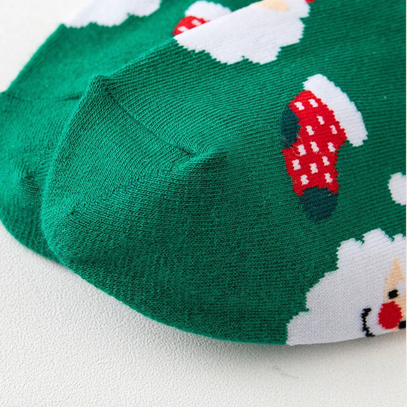 2/4/8 Pairs Children Christmas Socks Cotton Warm Mid-tube Socks For Kids Unisex Knitting Snowflake Elk Stocking Christmas Gift