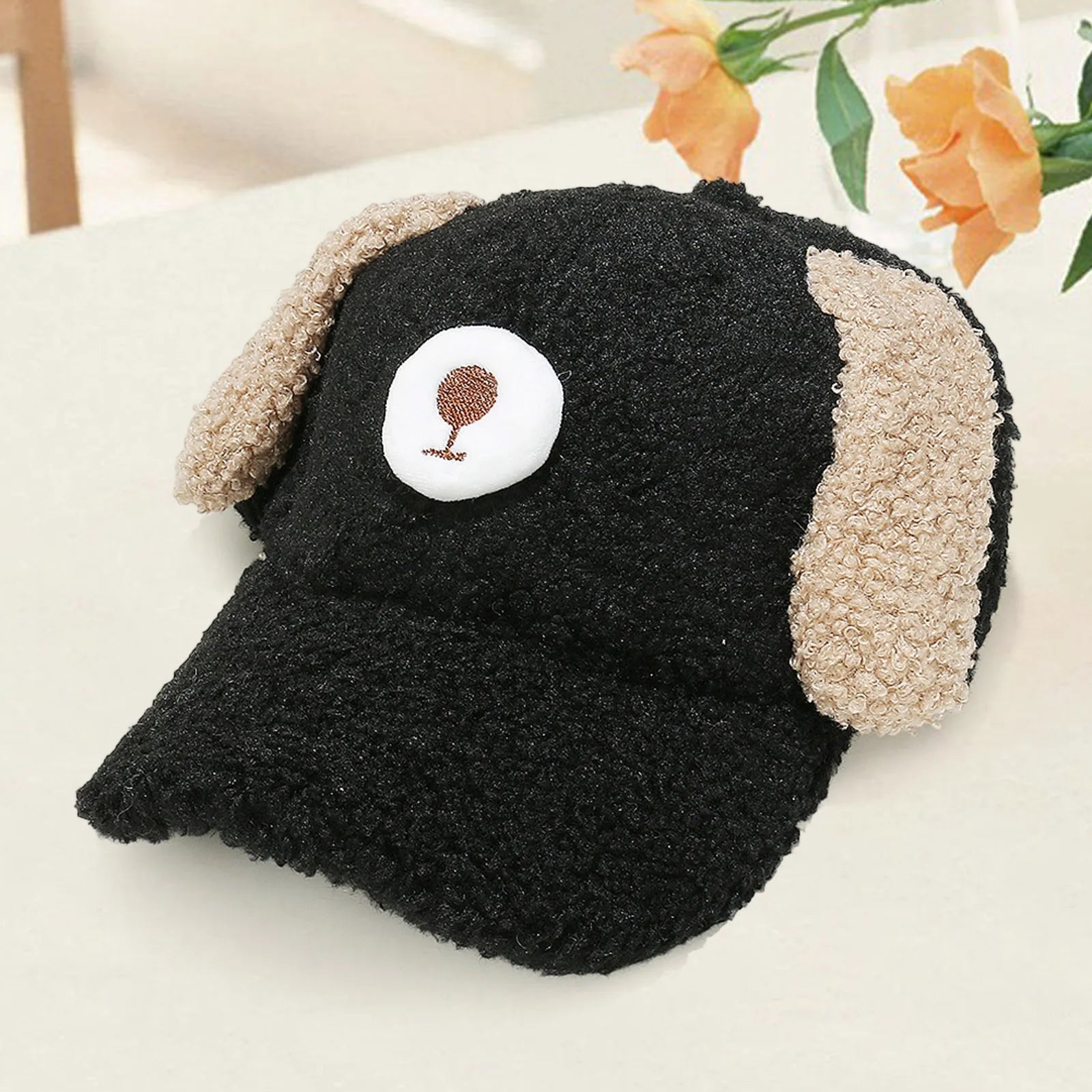 Cozy Knit Beanie Hat for Women Girls Warm Winter Pom Pom Cap with Faux Fur Lining and Cute Cat Ears Embellishment