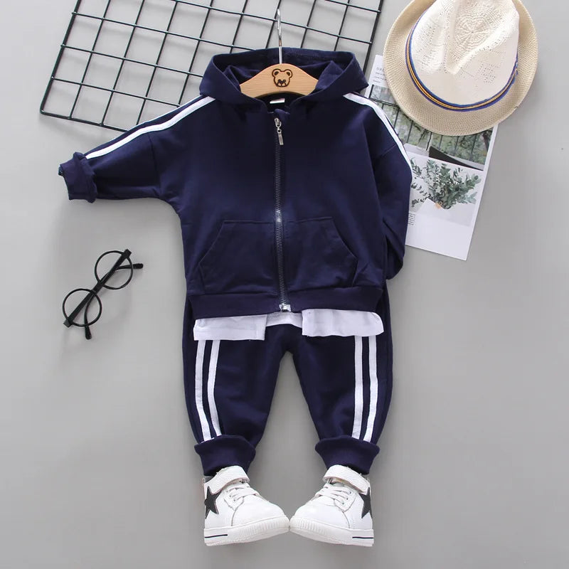 New Spring Autumn Baby Boys Clothes Children Girls Sports Hooded Jacket Pants 2Pcs/Sets Toddler Casual Costume Kids Tracksuits