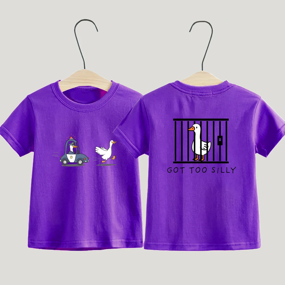 Got Too Silly Toddler Shirt Funny Silly Goose Boys Girls Short Sleeve Tee Funny Farm Animal Kids Shirt Baby Funny Shirts