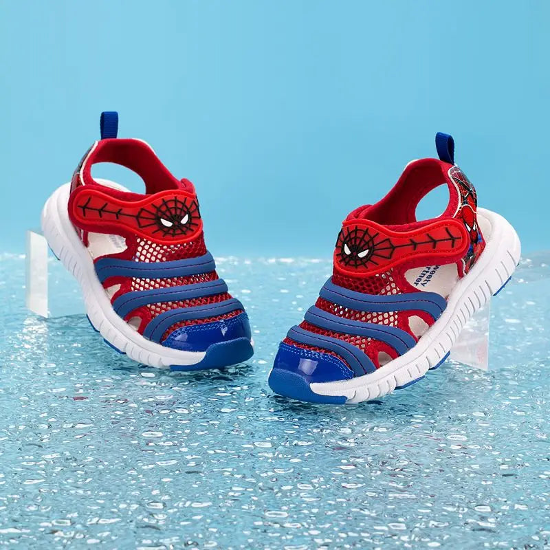 Disney Cartoon Girls' LED Sandals Summer Breathable Children's Sports Beach Girls' Soft Shining Shoes Size 24-35