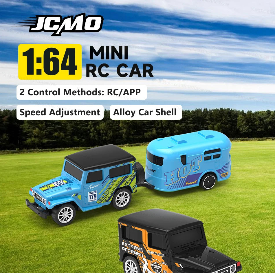 JCMO Mini RC Car 1:64 App/2.4Ghz Remote Control Desktop Small Portable Toy Off Road Vehicle Alloy Carshell For Children Gift New