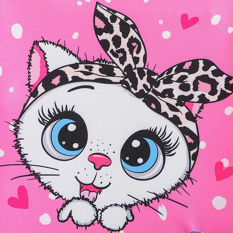 Baby Girls Clothing Set Summer New Kids Leopard Print Short Sleeve T-Shirt Shorts 2Pc Suit for 4-7Year Children Fashion Outfits