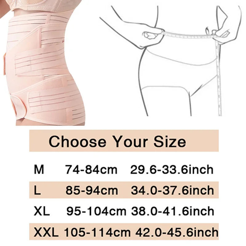 3in1 Postpartum Belly Band Breathable Maternity Support Belt Shapewear for after Pregnancy Women's Abdominal Compression Band