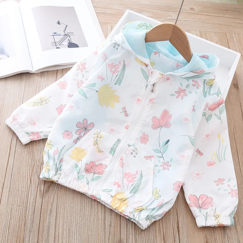 Fashion Kawaii Children's Jackets for Boys Girls Pink Blue Autumn Clothes 1 to 2 3 4 5 6 7 8 9 Years 2024 Kids Hoodie Waterproof