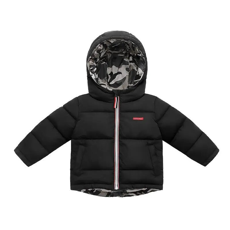 Winter Thick Warm Down Coat For Boys Jackets Can Be Worn On Both Sides Toddler Hooded Outerwear Infant Children Clothes