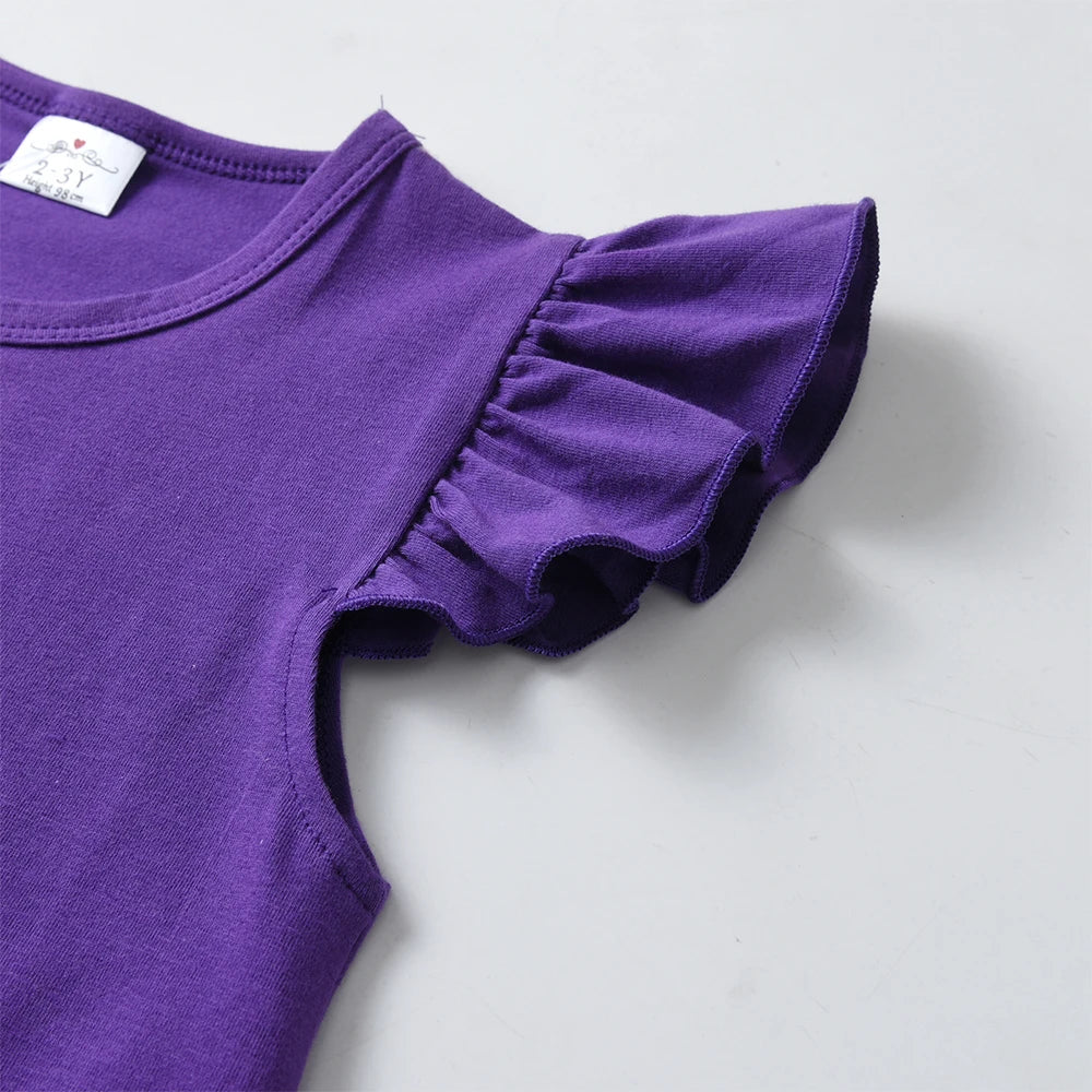 DXTON Cotton Children Dresses For Girls Floral Printed Princess Kids Dresses Unicorn Cartoon Toddlers Casual Summer Clothing