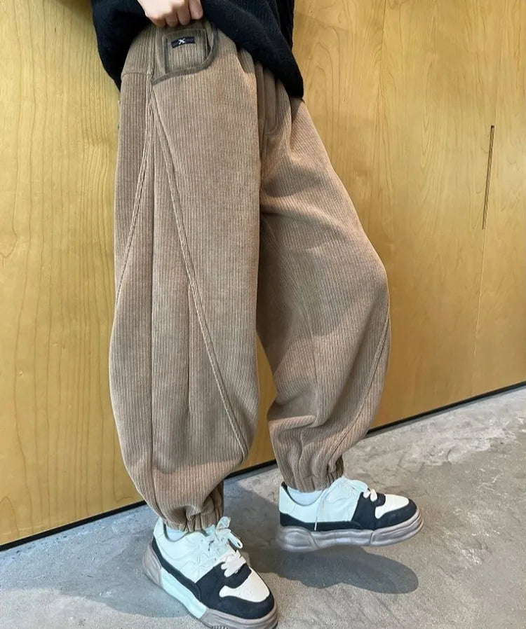 2025 New Boys' Corduroy Pants Spring Autumn Toddler Boy Sports Casual Pants