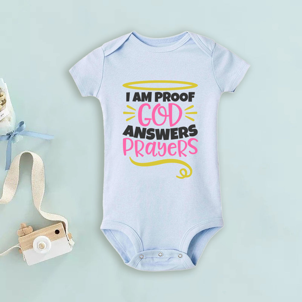 Proof That God Answers Prayers Baby Bodysuit Little Answered Prayer Romper Baby Announcement Bodysuits Newbron Shower Gift