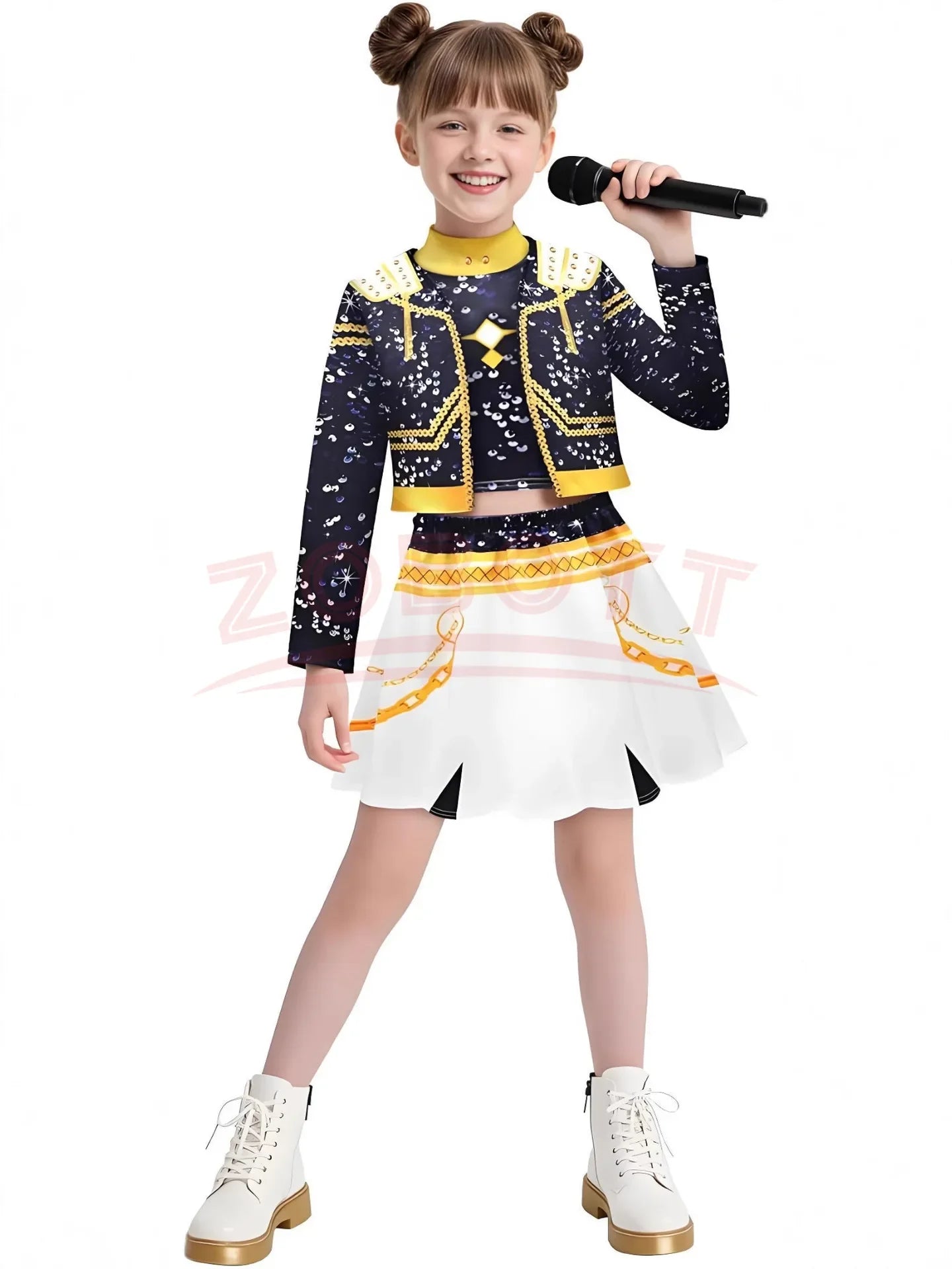 2025 NEW Kpop Demon Hunter Anime Movie Kids Cosplay Rumi Zoey Mira 3D Print Costume Suit Clothes KPop Rumi Zoey Cosplay Outfit