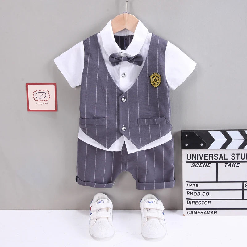 New Summer Baby Boys Clothes Suit Children Short Sleeved Shirt Shorts 2Pcs/Sets Toddler Fashion Casual Costume Kids Tracksuits