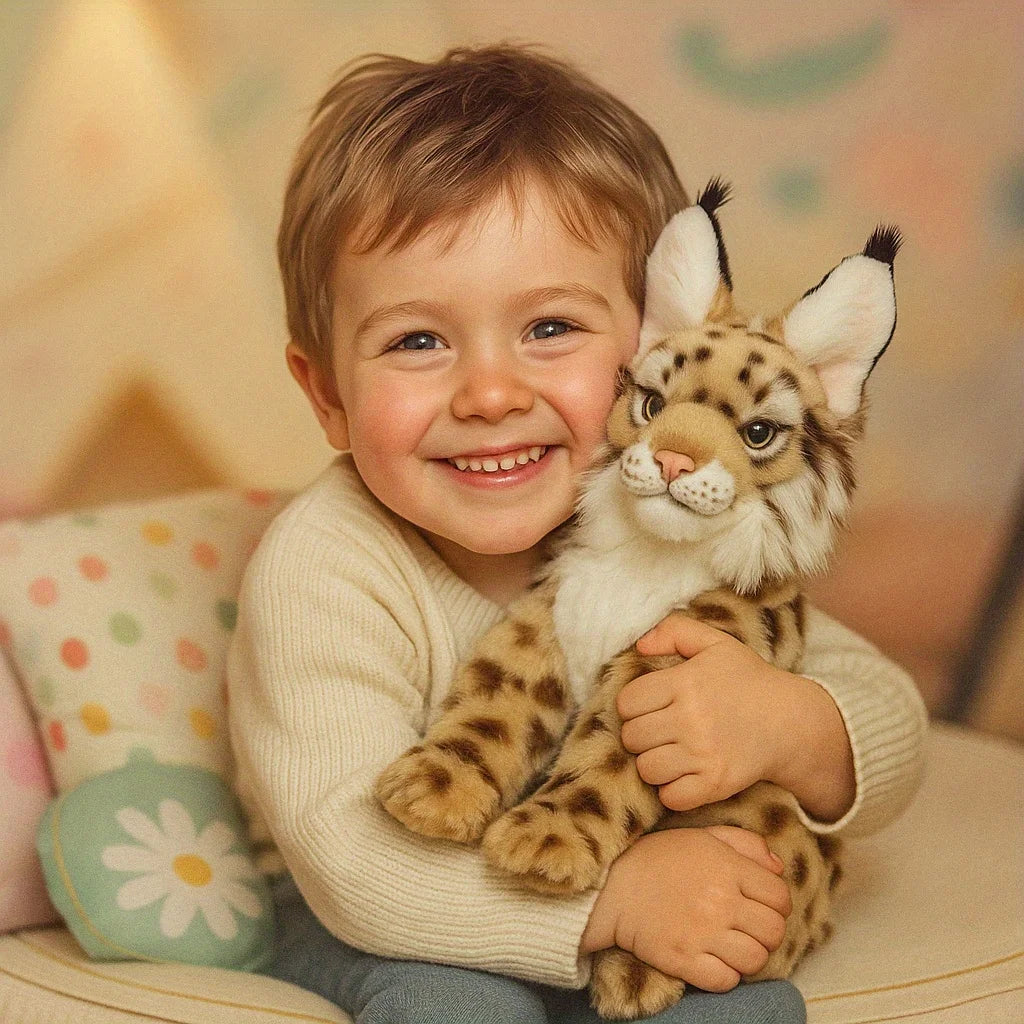 Lifelike Lynx Stuffed Animal Bobcat Plush Stuffed Animal Plush Toy Cute Plushie Christmas Birthday Gifts for Kid Adults