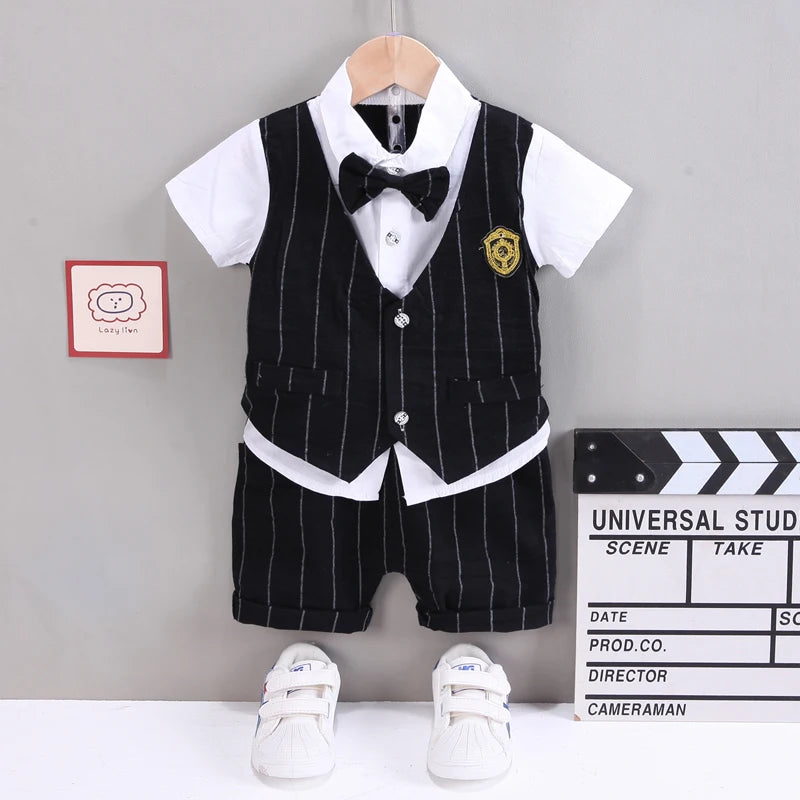 New Summer Baby Boys Clothes Suit Children Short Sleeved Shirt Shorts 2Pcs/Sets Toddler Fashion Casual Costume Kids Tracksuits