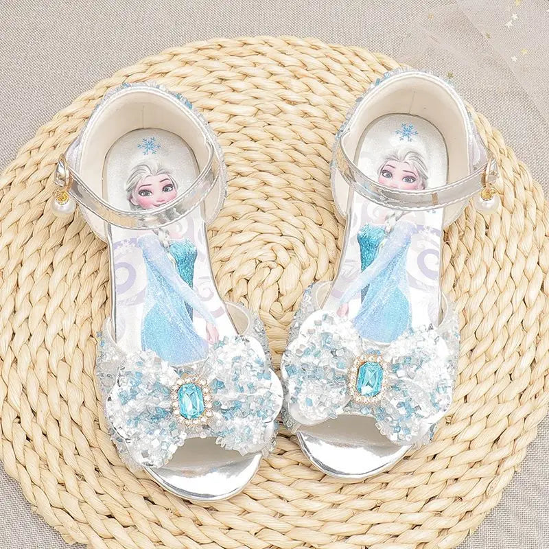 Disney Fairy Girl Butterfly Cinderella Princess Sandals Fashion Children Masquerade Role Play Elegant Party Crystal Shoes
