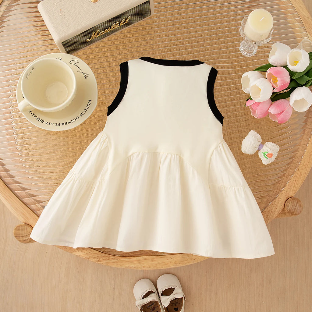 Summer New Sports Style Baby Girl Dress, Soft And Breathable Children'S Sleeveless Clothes (6 Months -3 Years Old)