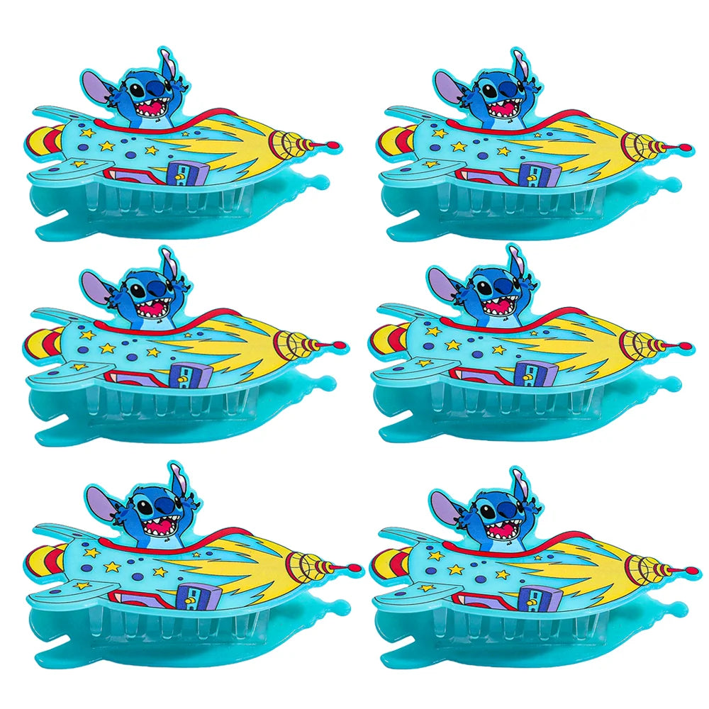 1PC/6PCS Disney Stitch Shaped Hair Claw Classic Disney Character Fashionable Cute Hair Accessory