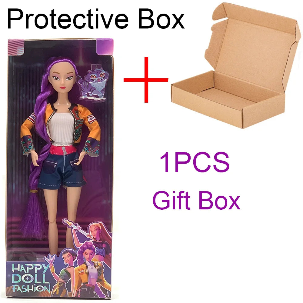 Hot Sale Kpop Demon Hunters Doll Toys Rumi Mira Zoey Action Figure Toy Beautiful Princess Plastic DIY Toy Girls Christmas Gift