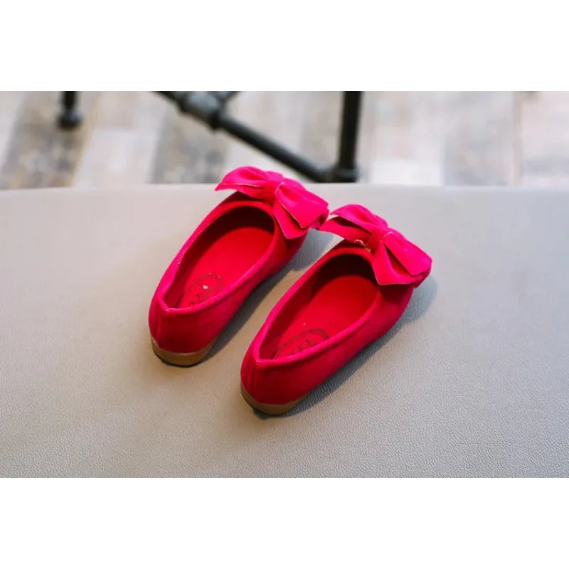 2025 New Fashion Girls Shoes PU Leather With Big Bowtie Candy Color Children Sandals Slip-on Kids Casual Shoes 21-36 Soft Hot