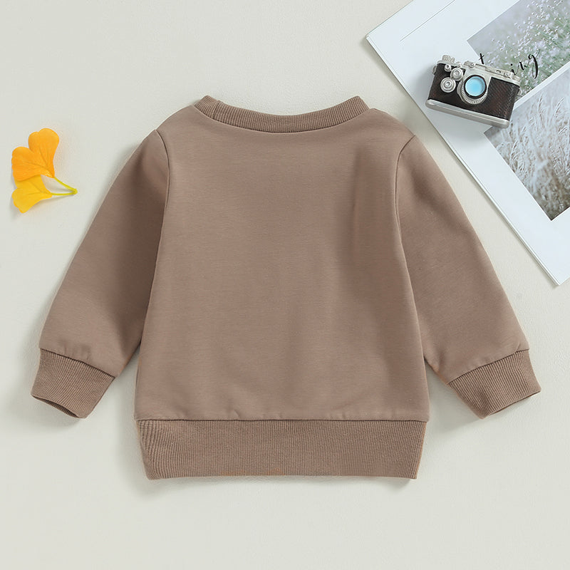Toddler Boy s Long Sleeve Sweatshirt with Letter Print Cute Pullover for Autumn Birthday Outfit for Baby Boy Trendy Tops for