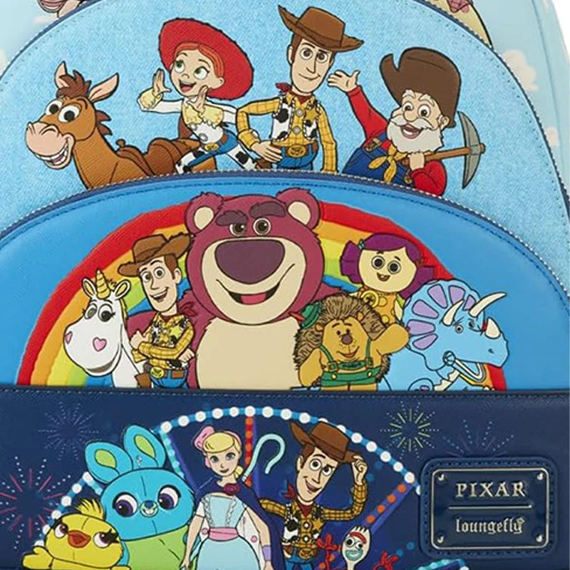 Loungefly Pixar Toy Story Movie Collab Triple Pocket Mini Backpack ﻿wallet
