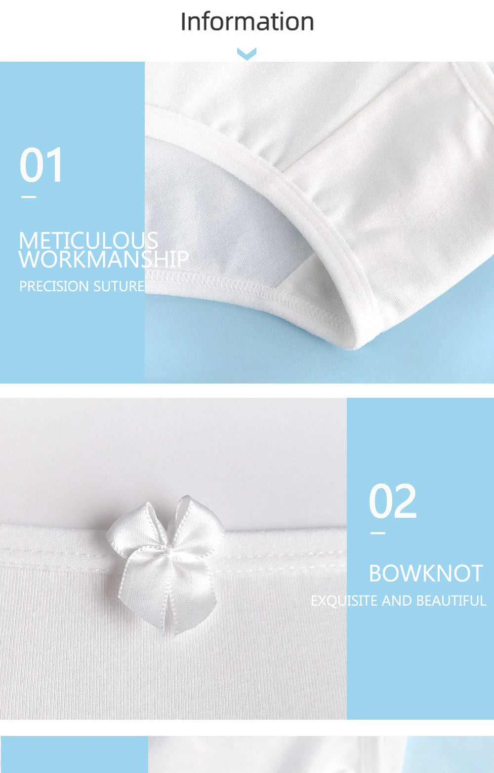 Kids Cotton Pure White Teenage Girl Panties Little Girl Dance Underwear High School Student Underpants Daily Young Girl Briefs