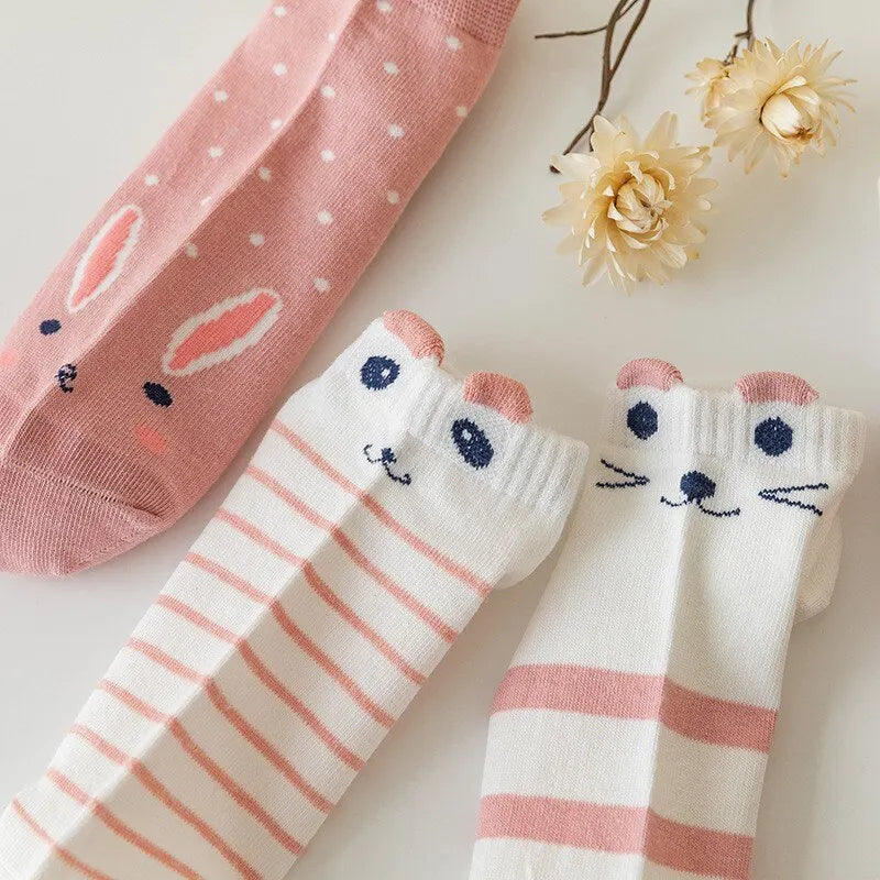5/10/20 Pairs Women's Short Tube Socks Pink Cat Thin Four Seasons Cute Boat Sockslow Top Ins Trendy Socks
