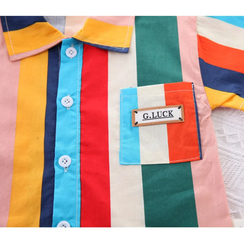 New Summer Baby Boys Clothes Children Striped Shirt Pants 2Pcs/Sets Toddler Casual Costume Kids Tracksuits Infant Outfits