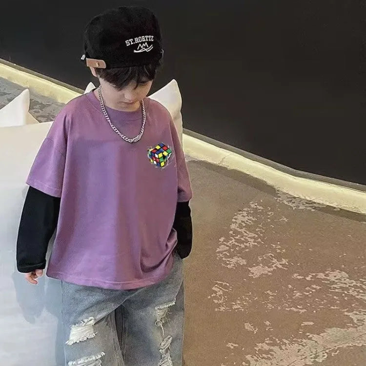 Cartoon Printing 3 Year Old Boy Clothes Children's Clothing Boys Kids 7 12 Years Junior Boys' Spring Autumn Top Tops Korean 2025