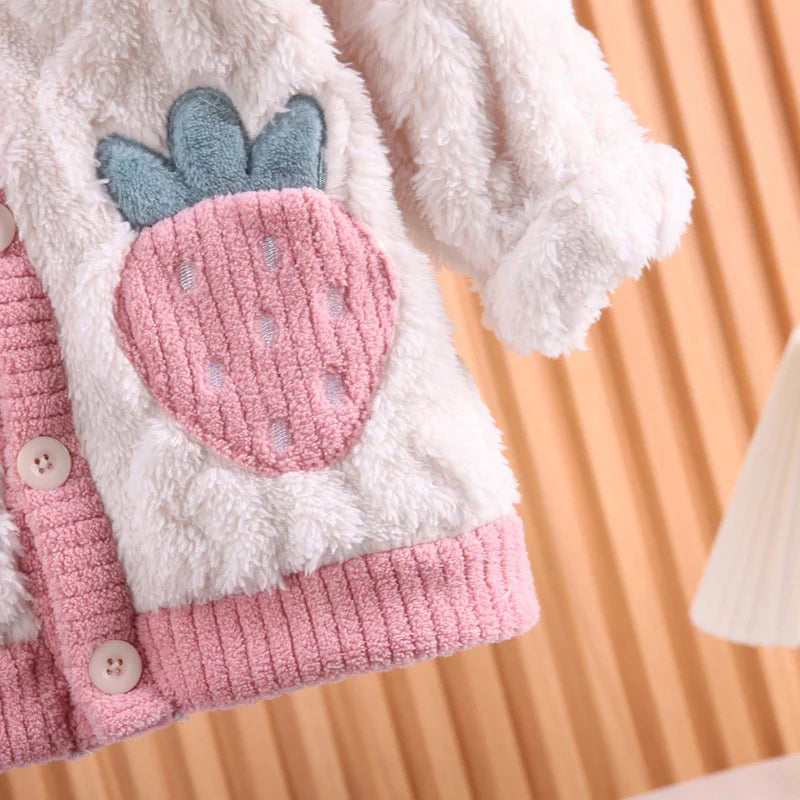 New Winter Baby Girls Clothes Suit Children Thick Warm Long Sleeved Pajama Top And Pants Toddler Casual Costume Kids Sleepwear