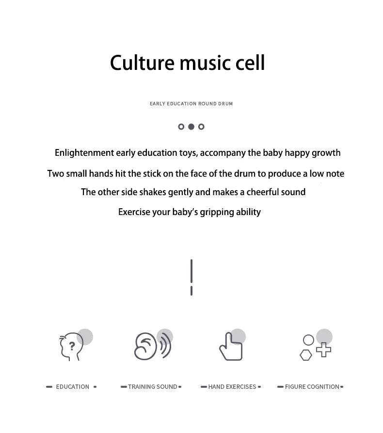 Baby Drum Colorful Rolling Drum Musical Instrument Toy For Toddlers Preschool Educational Toy Rhythm Sound Music Learning Gift