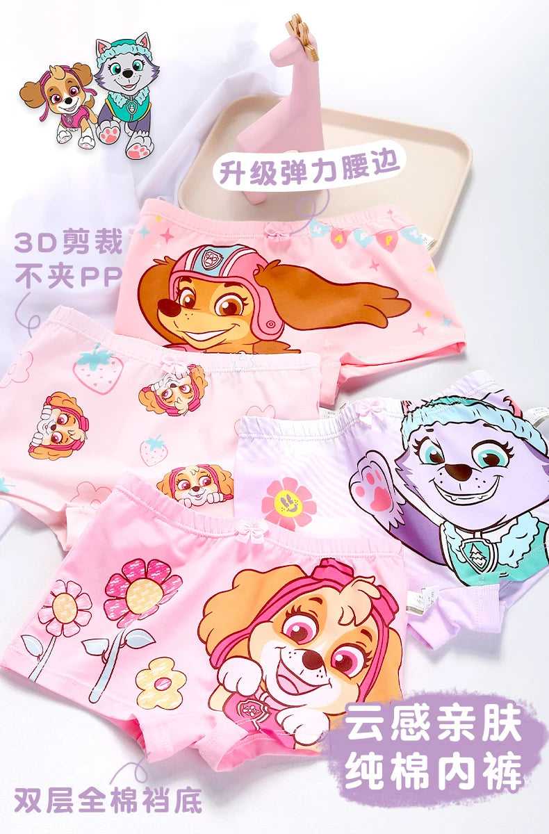 High Quality Original Paw Patrol 4PCS/SET Baby Girl's Underwear Kids Underpants Liberty Skye Mmarshall Rubble Everest For 2-8T