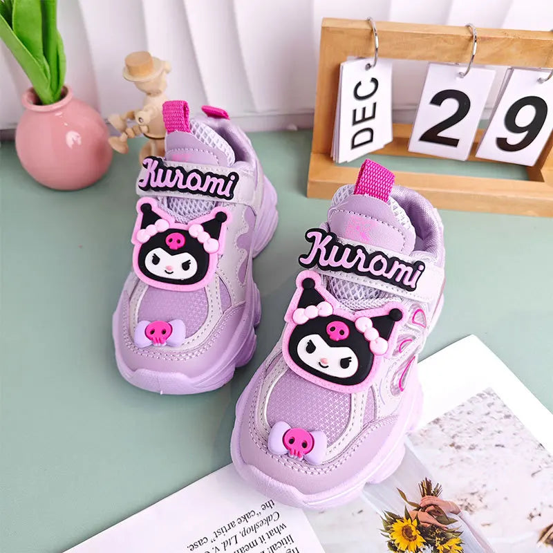Kids'Casual Shoes Children Cartoon PU Leather Spring Fashion Outdoor Sneakers Breathable Anti-slip Purple Khaki Size 26-37