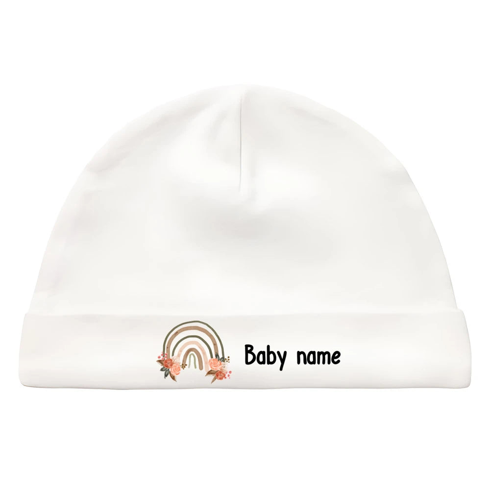 Personalised Unisex Baby Hat Infant Head Wear Baby Shower Gift Custom Newborn Beanie with Name First Hat for Babies