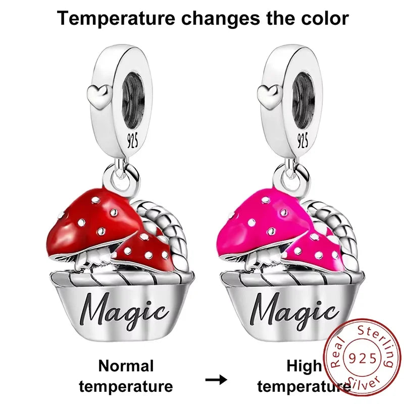 925 Sterling Silver Mushroom Cat Owl Puppy Cat Claw Charms Beads Fit Diy Bracelet Bangle Making Gift Of High Quality Jewelry