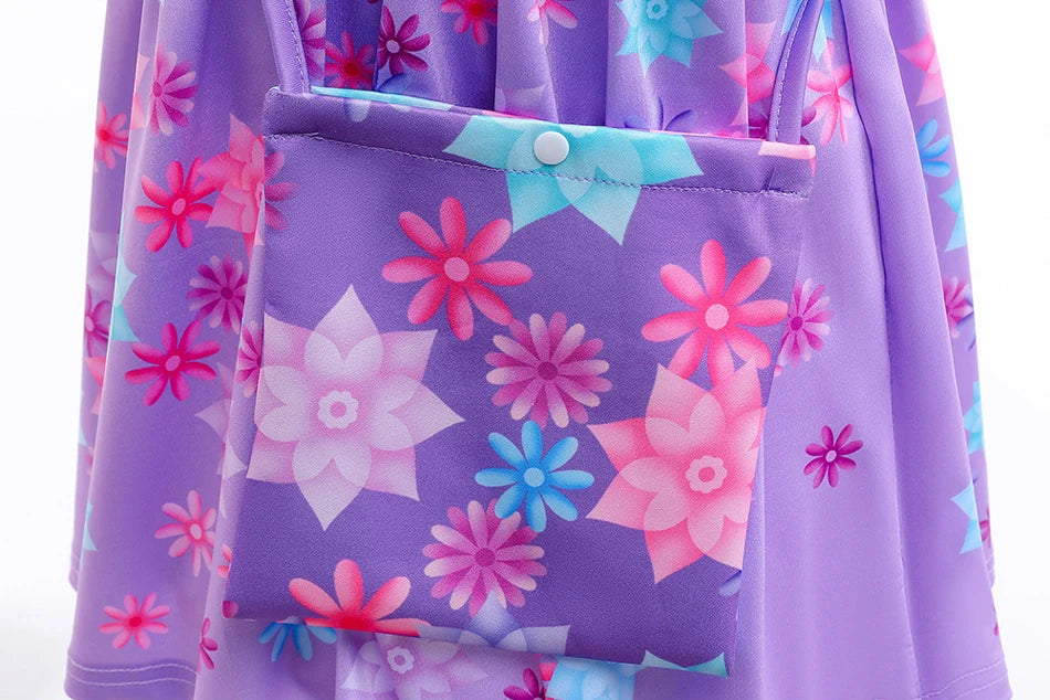 Mirabel Isabela Cosplay Princess Dress Kids Encanto Charm Costume Girls Halloween Children's Day Birthday Party Holiday Clothes