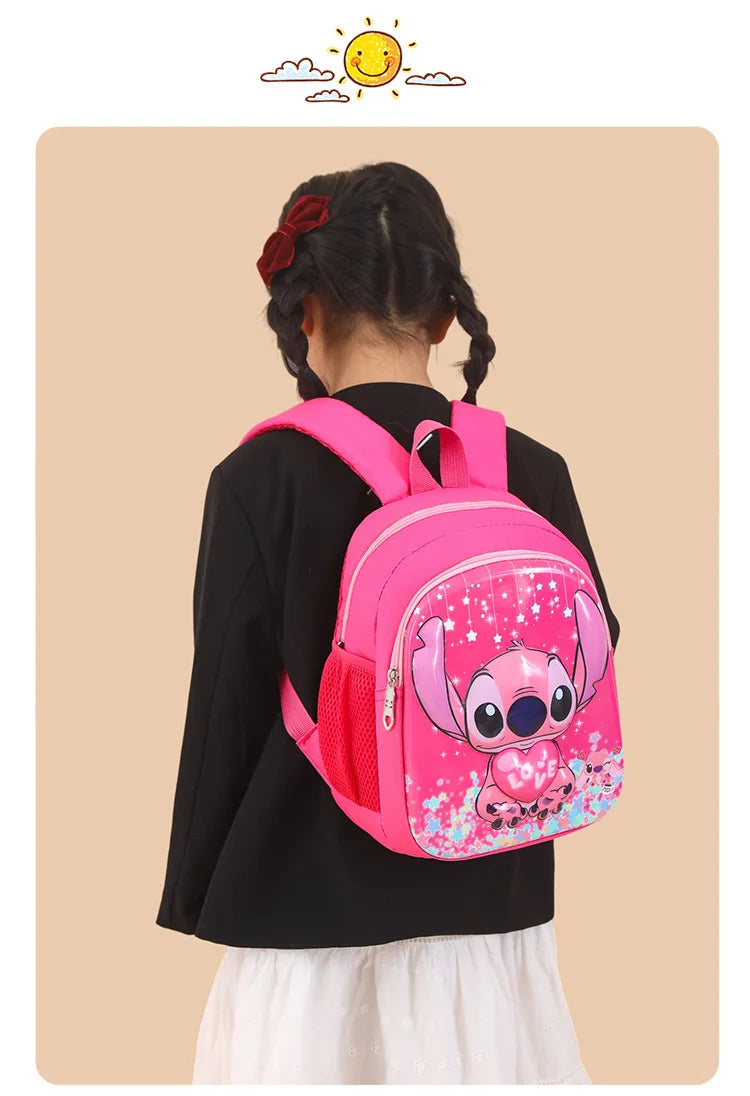 Disney Stitch New Kindergarten Schoolbag Cartoon Cute Boys and Girls Backpack High Quality Fashion Children's Schoolbag Light