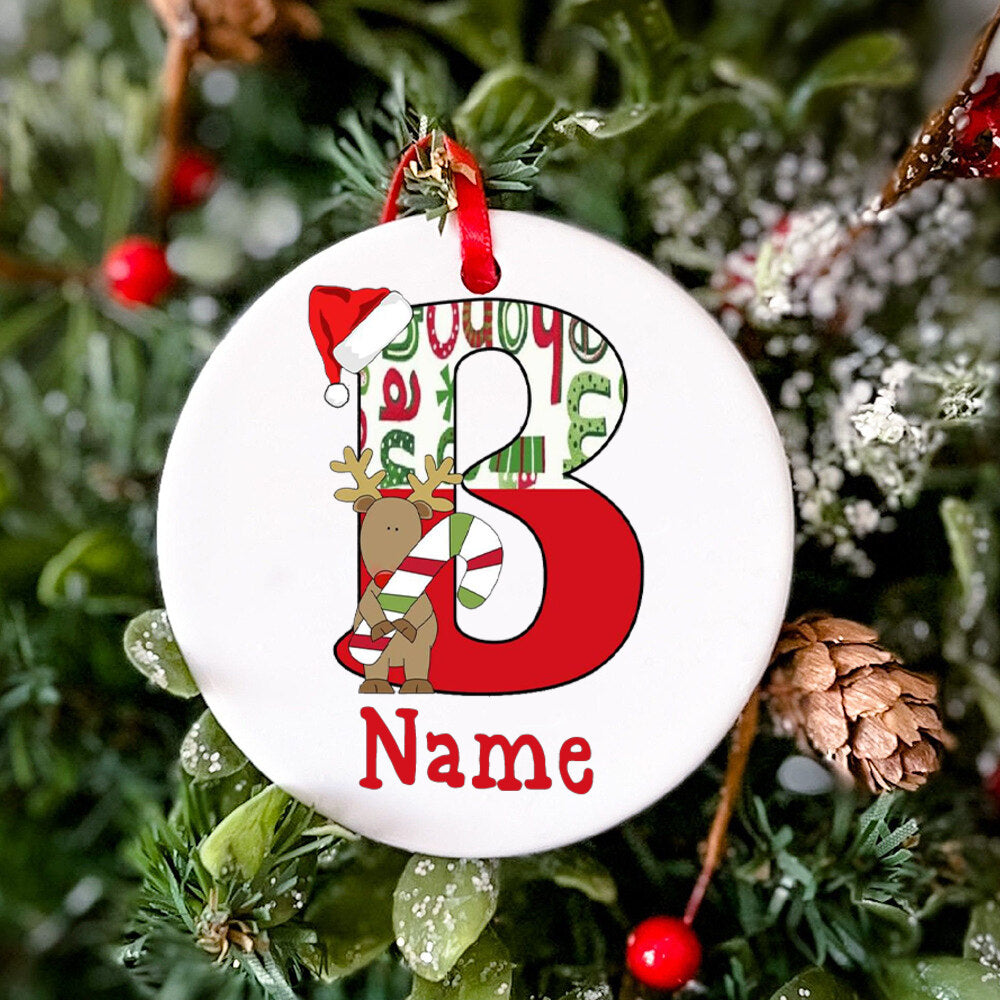 Personalized Christmas Baby Ornament Custom Name Toddler Xmas Ceramic Ornament Baby Photo Prop Ornament Christmas Keepsake Gift