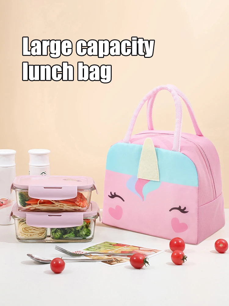 3D Three-Dimensional Bento Bag Cute Cartoon Bento Bag Lunch Bag Handbag Storage Insulation Bag Canvas Lunch Box Bag Ice Pack